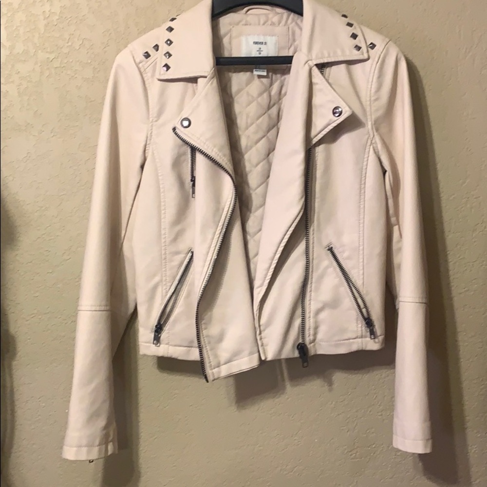Forever 21 Pink Leather Moto Jacket